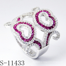 2015 a jóia a mais nova decorada com anel popular das pedras coloridas (S-11433)